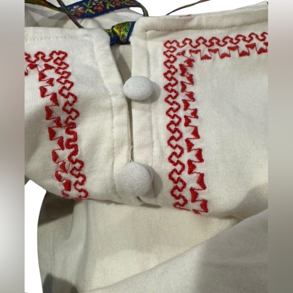 NWT Women's Free People White Boho Mada Top Corset style w/ exaggerated sleeves - Picture 9 of 11